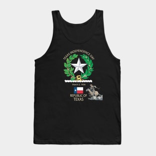 Texas Independence Day  - State Emblem  and Cowboy X 300 Tank Top
